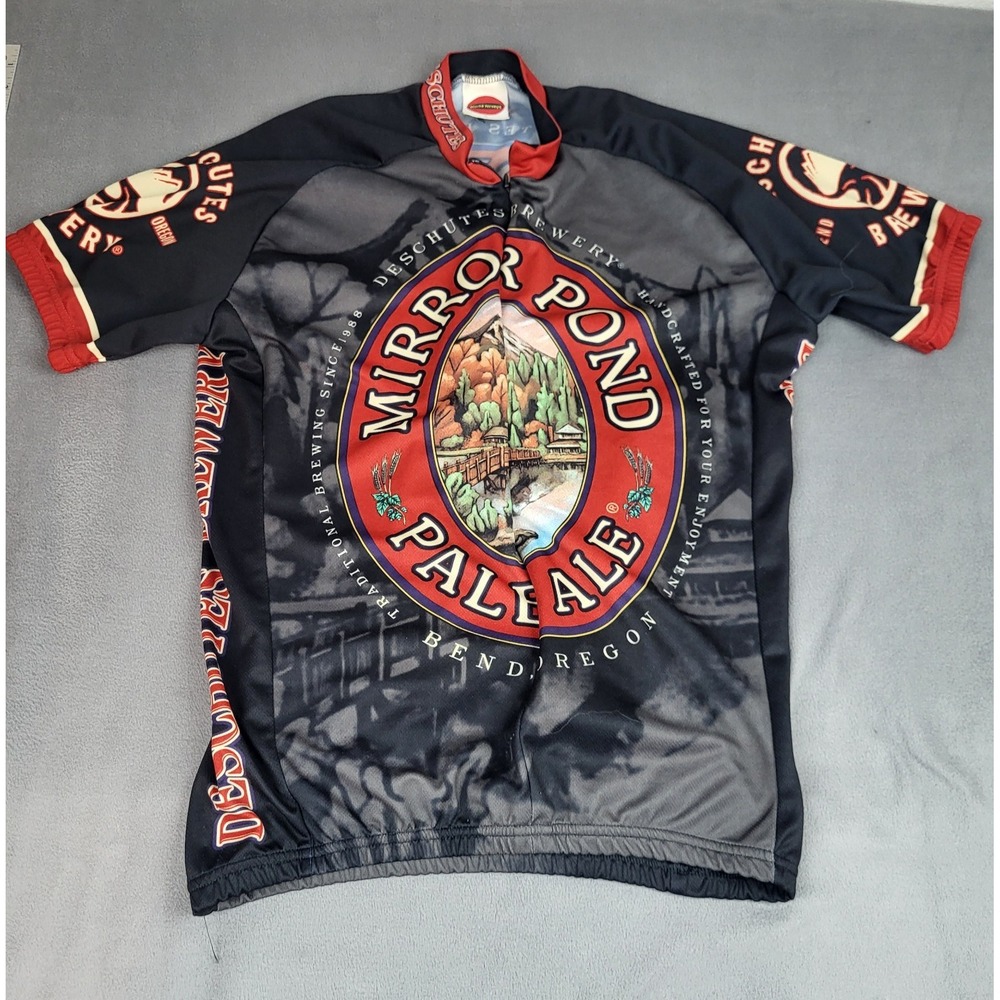 World Jerseys Mirror Pond‎ Cycling Jersey Adult Large Black Lightweight Full Zip